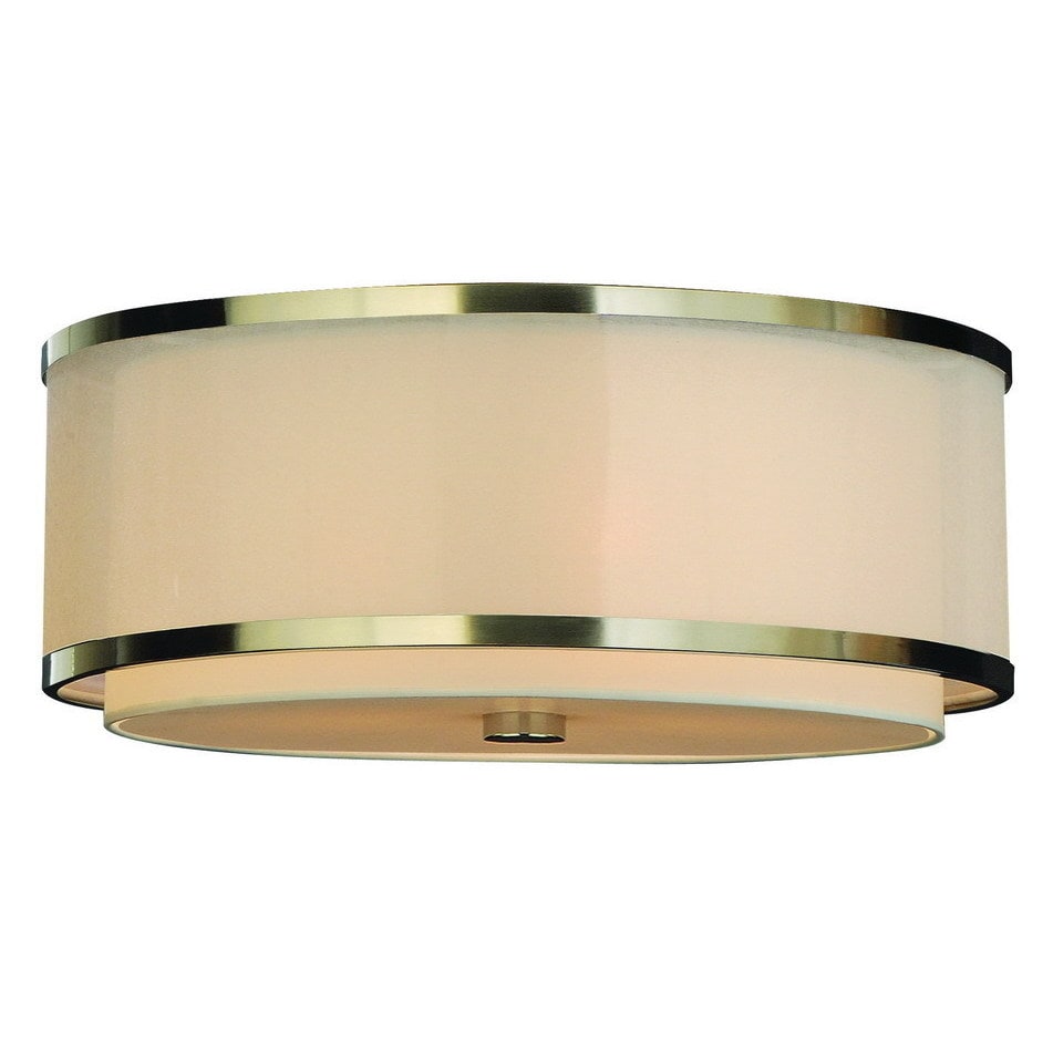 Lux Nickel Finish Double Banded Flushmount Pendant