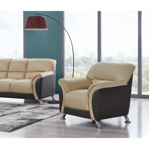 Cappuccino and Chocolate Two-tone PVC Modern Chair