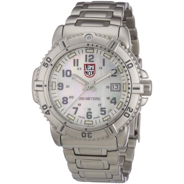 Luminox Womens Steel Colormark 38mm Silvertone Watch   16161261