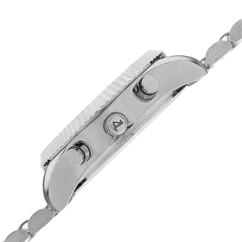 August Steiner Women's Swiss Quartz Multifunction Stainless Steel Silver-Tone Bracelet Watch