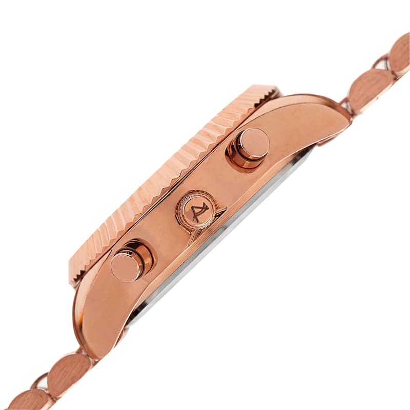 August Steiner Women's Swiss Quartz Multifunction Stainless Steel Rose-Tone Bracelet Watch