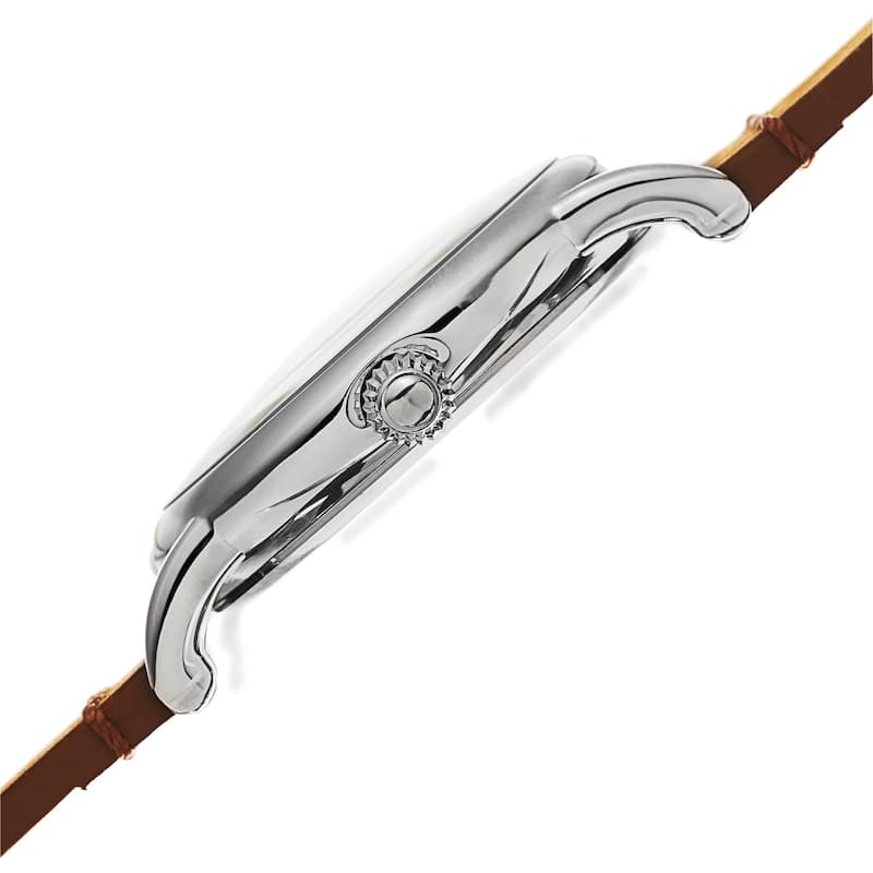 August Steiner Women's Swiss Quartz Leather Brown Strap Watch