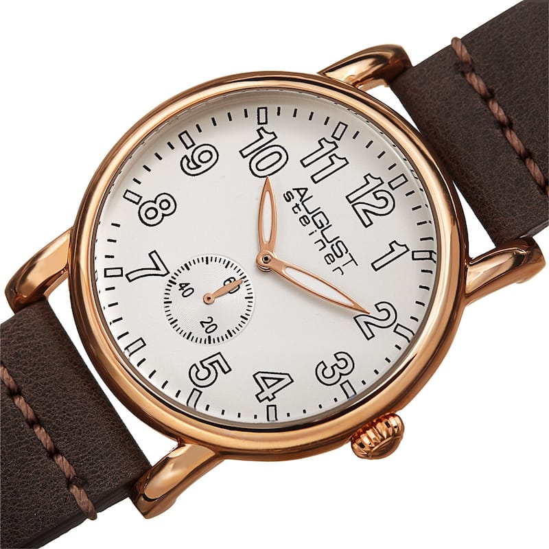 August Steiner Women's Swiss Quartz Leather Strap Watch