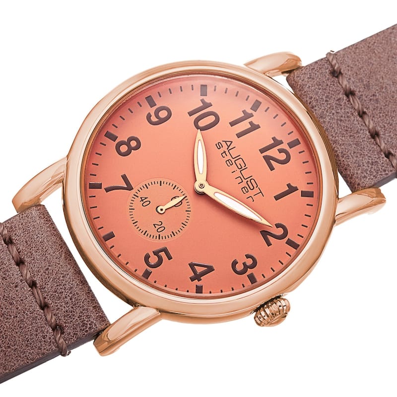 August Steiner Women's Swiss Quartz Leather Strap Watch