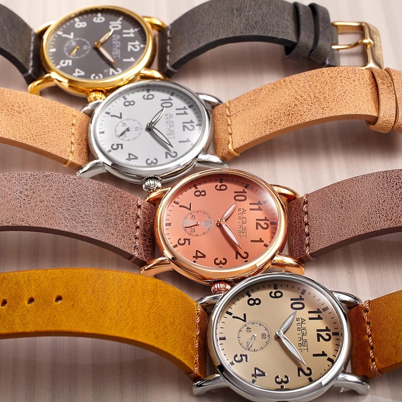August Steiner Women's Swiss Quartz Leather Strap Watch