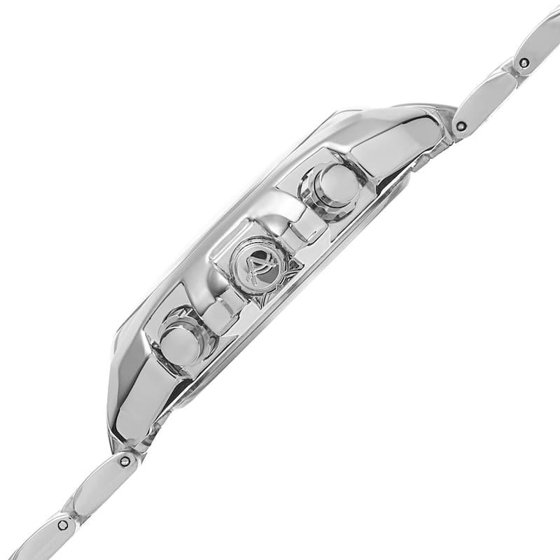 August Steiner Men's Swiss Quartz Multifunction Silver-Tone Bracelet Watch