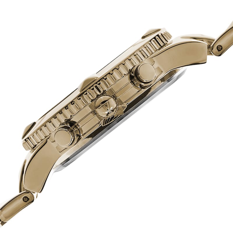 August Steiner Women's Swiss Quartz Crystal Multifunction Gold-Tone Bracelet Watch