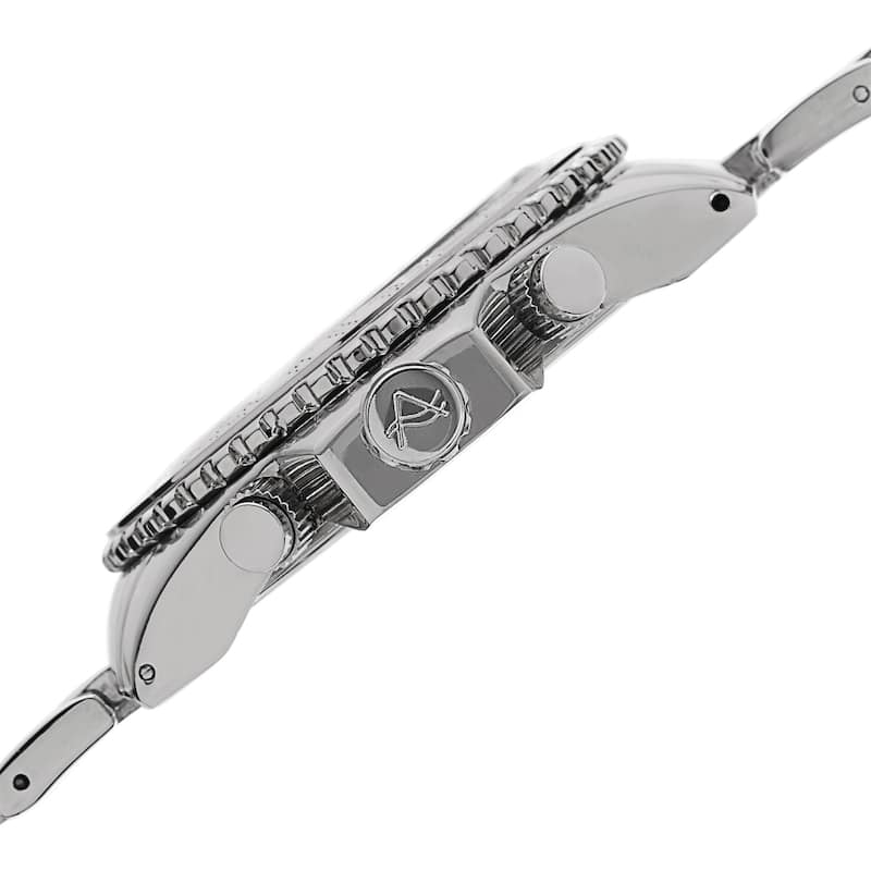 August Steiner Men's Tachymeter Swiss Quartz Chronograph Silver-Tone Bracelet Watch