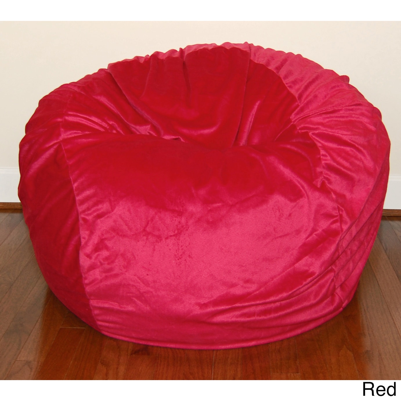 Ahh Products Cuddle Soft Minky 36 inch Washable Bean Bag Chair Red Size Large