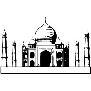 India Taj Mahal Black Vinyl Wall Decal - Overstock - 8949971