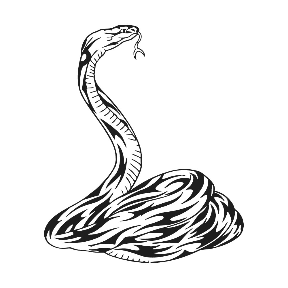 Coiled Cobra Vinyl Wall Decal (BlackEasy to applyIncludes instructionsDimensions 22 inches wide x 35 inches long )