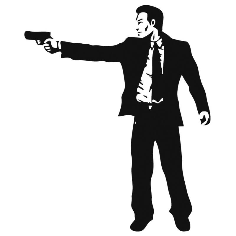 Man with Suit and Gun Vinyl Wall Art Decal - Bed Bath & Beyond - 8950017