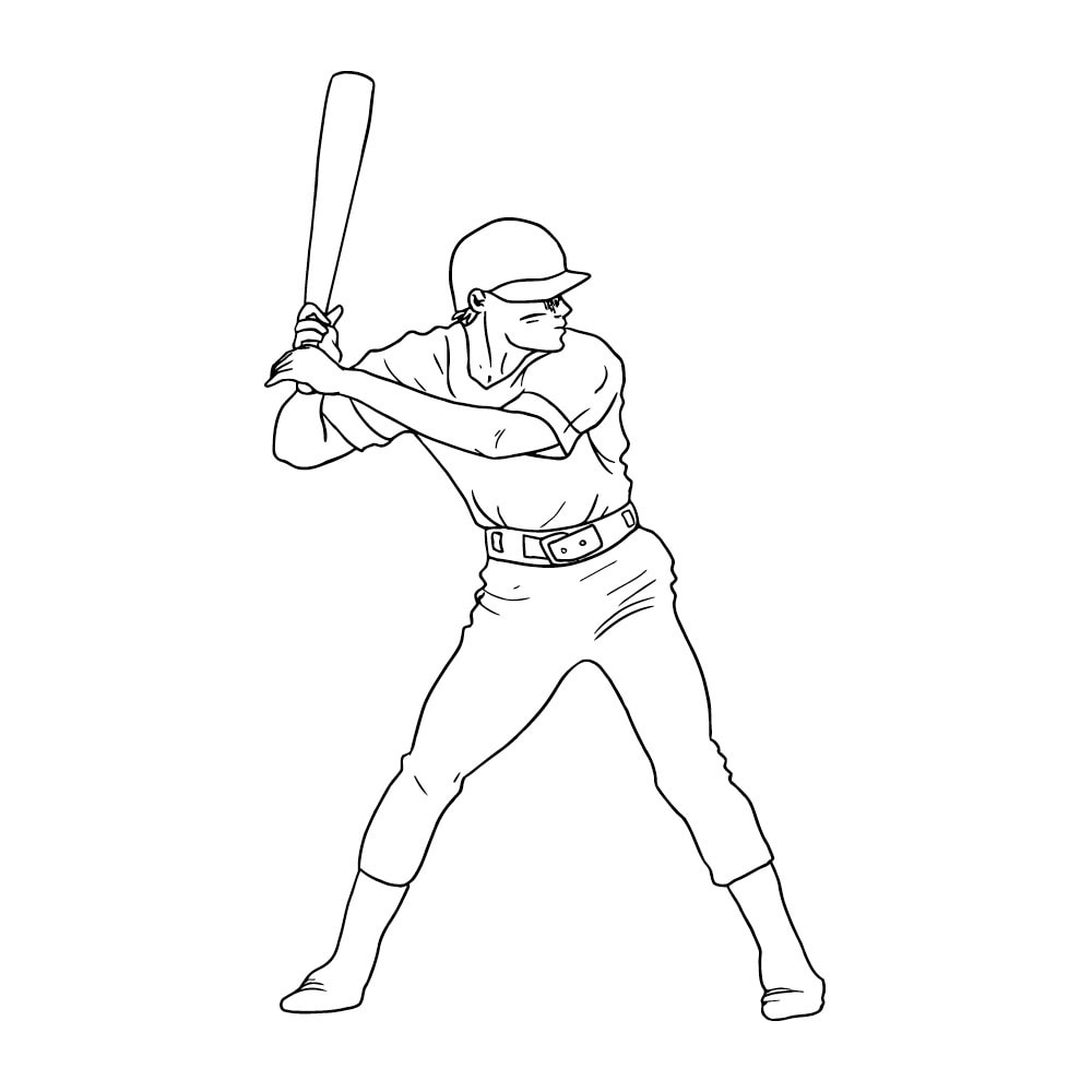 Power Stance Baseball Player Game Vinyl Wall Art Decal (BlackEasy to apply with instructions includedDimensions 22 inches wide x 35 inches long )