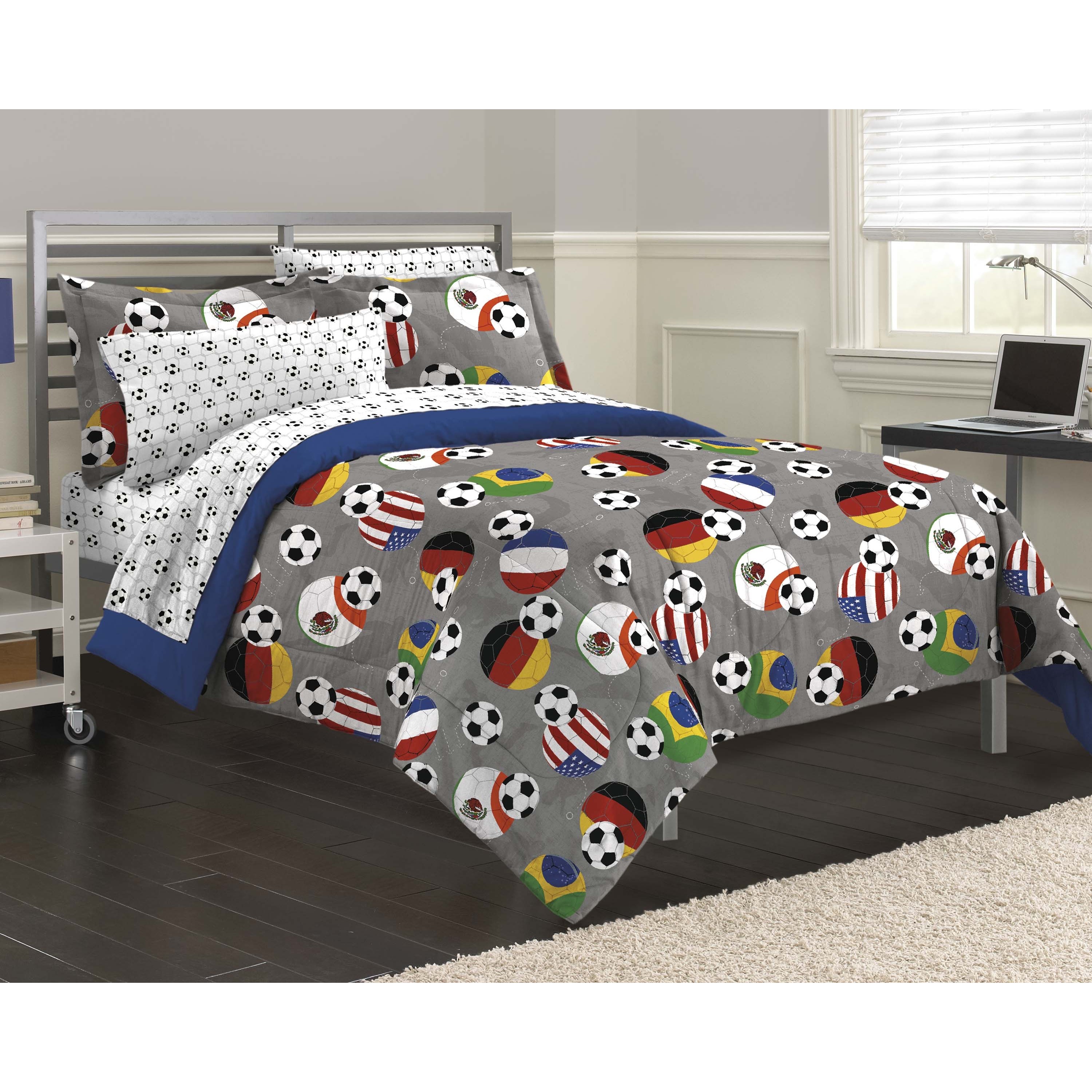 Soccer Fever 7 piece Bed In A Bag With Sheet Set