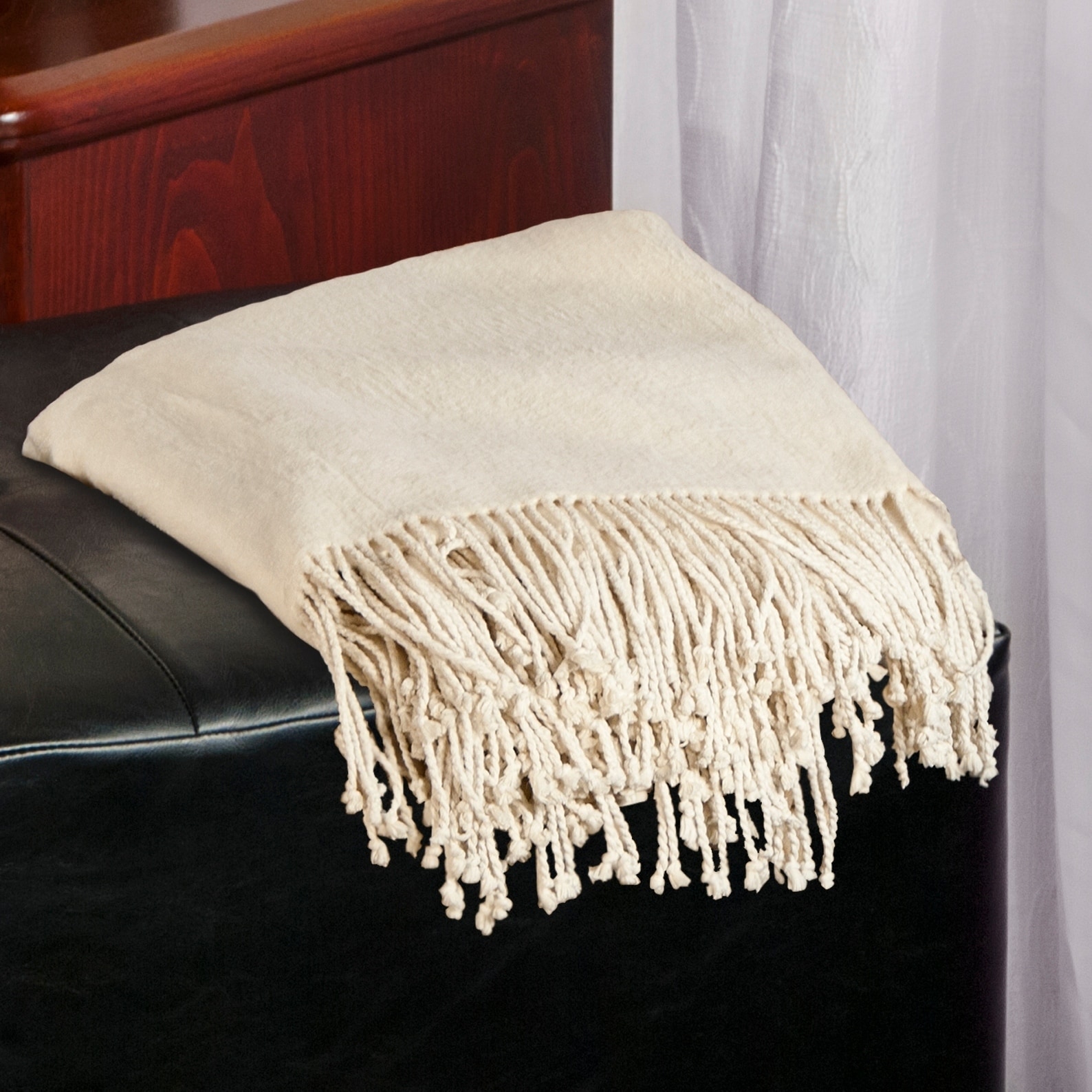 Aus Vio Mulberry Silk Throw With Tassels