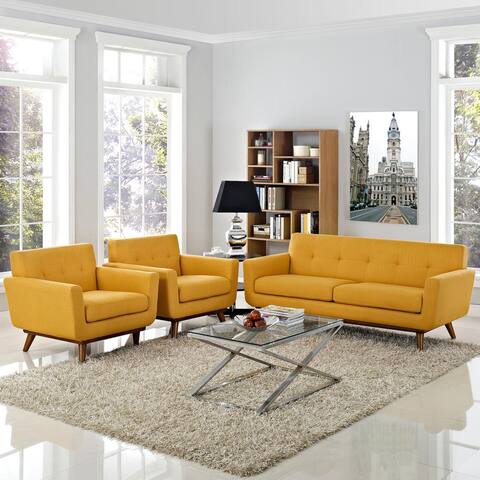 Engage Mid Century 3-piece Armchairs and Loveseat Set