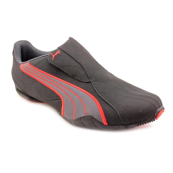 puma grey faux leather sport shoes