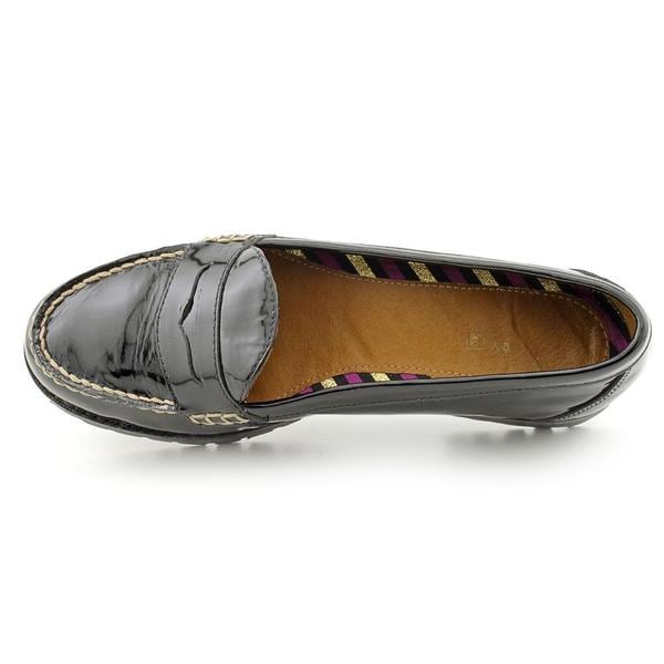sperry black patent leather loafers