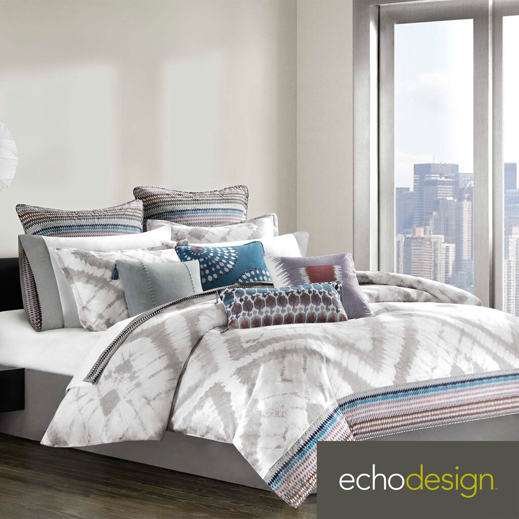 Echo Tribal Blocks 3 piece Comforter Set With Optional Euro Sham Sold Separately
