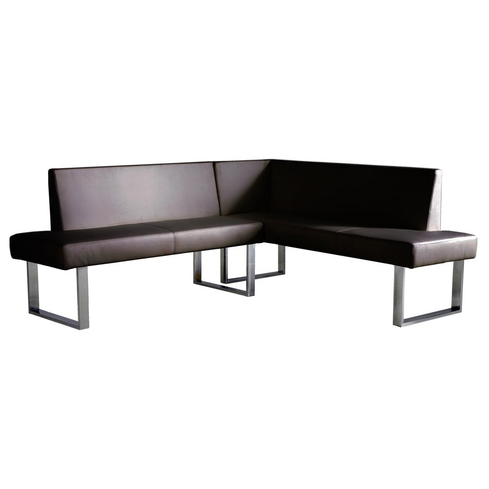 Amanda Black Leatherette Corner Sofa