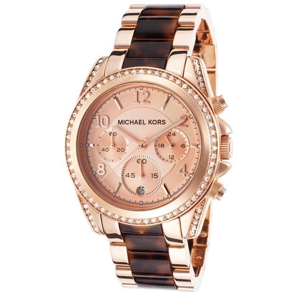michael kors tortoise and gold watch