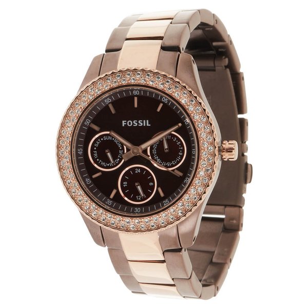 Shop Fossil Women's 'Stella' Brown Rose Goldtone Watch - Free Shipping ...