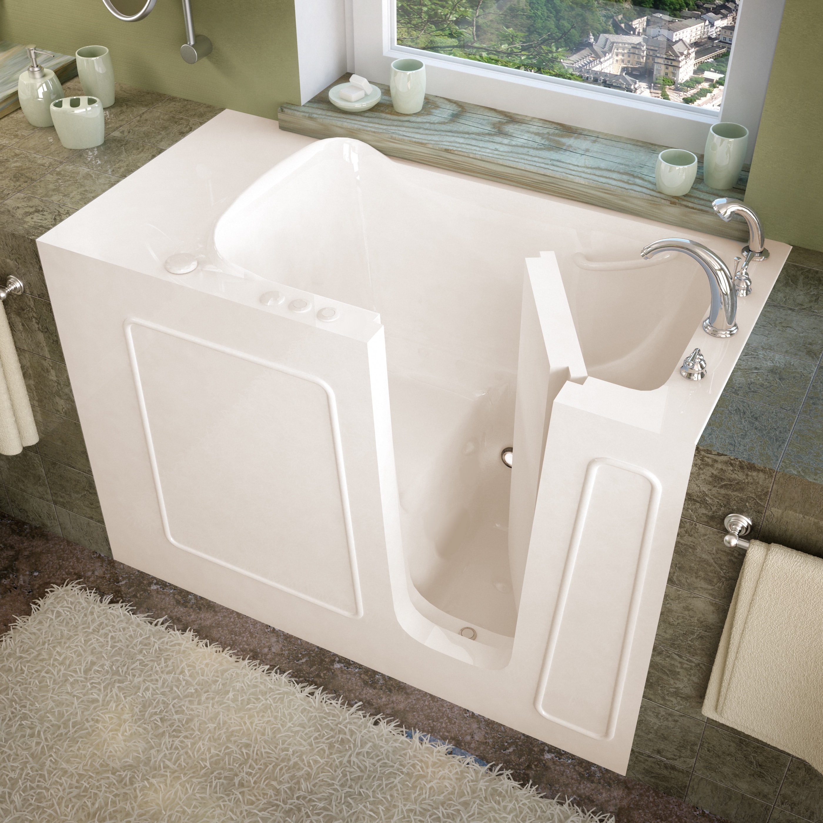 MediTub 30 x 53 Left Drain Biscuit Soaking Walk-In Bathtub