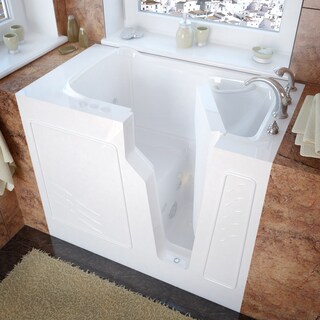 Meditub 26x46-inch Right Drain White Whirlpool Jetted Walk-in Bathtub 