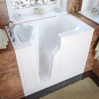 MediTub 26x46-inch Left Drain White Soaking Walk-In Bathtub