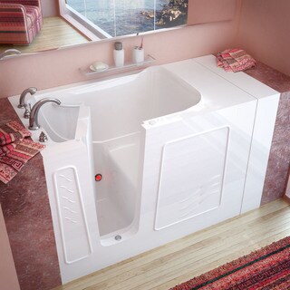 MediTub Left Drain White Soaking Walk-In Bathtub