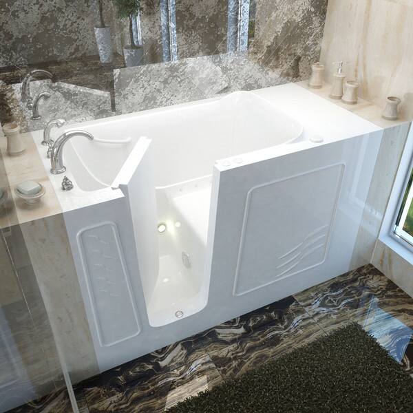 MediTub 30x60-inch Left Drain White Air Jetted Walk-In Bathtub - Bed ...