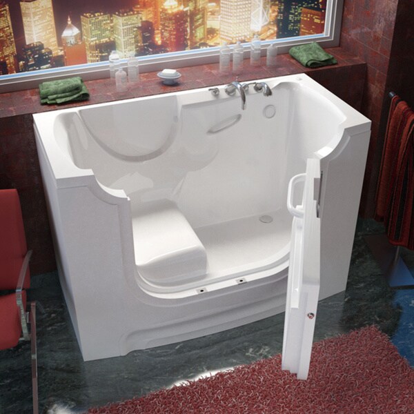 MediTub Wheelchair Accessible 29x53inch Left Drain White Air Jetted