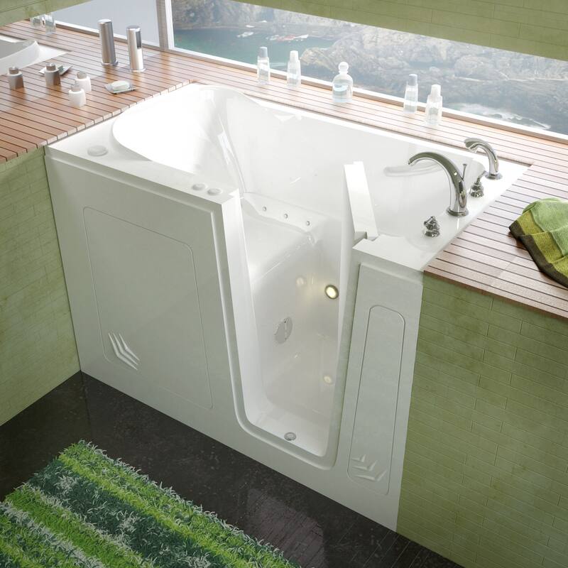 MediTub 30x54-inch Right Drain White Air Jetted Walk-In Bathtub