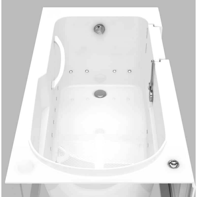 MediTub Step-In 30x60-inch Right Drain White Air Jetted Step-In Bathtub