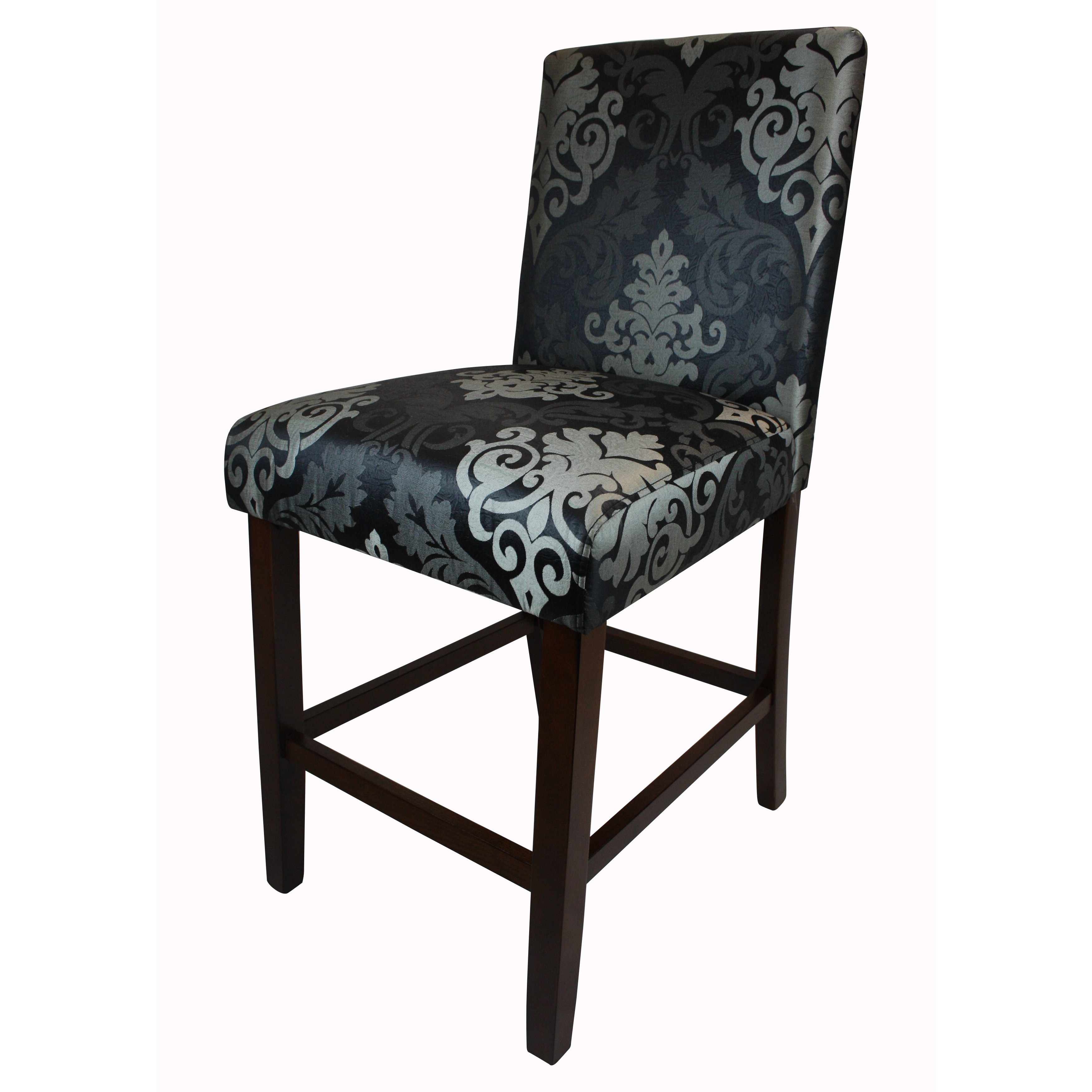 Hlw Arbonni Modern Black Floral Bar Stool