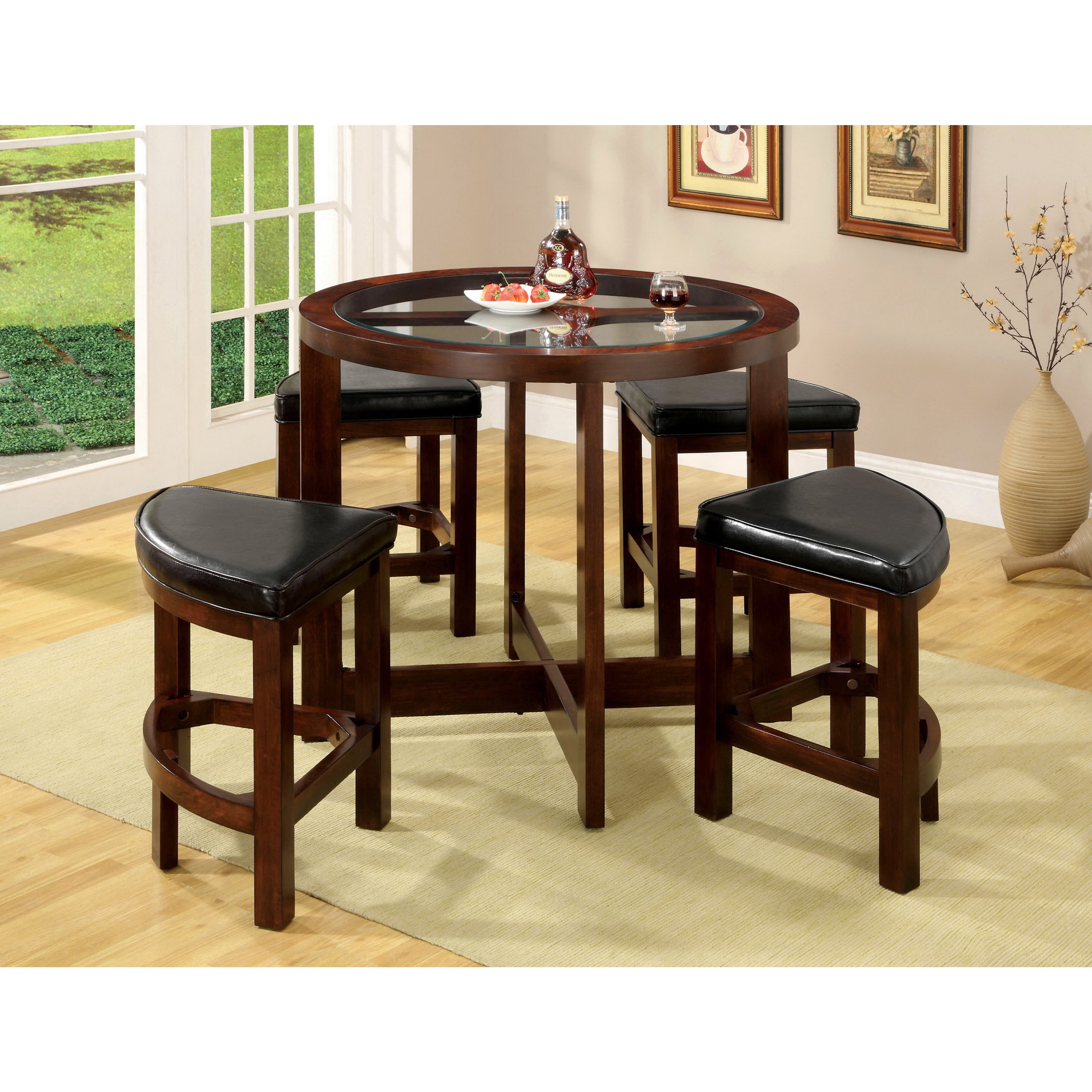 Furniture Of America Furniture Of America Dark Walnut 5 piece Counter Height Pub Set Walnut Size 5 Piece Sets