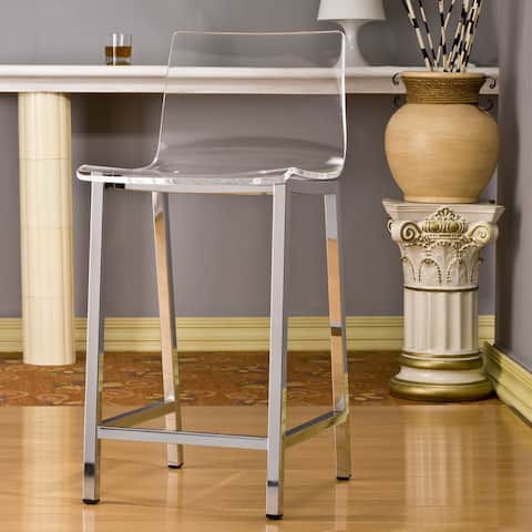 Pure Decor Clear Acrylic Counter Stool- Set of 2