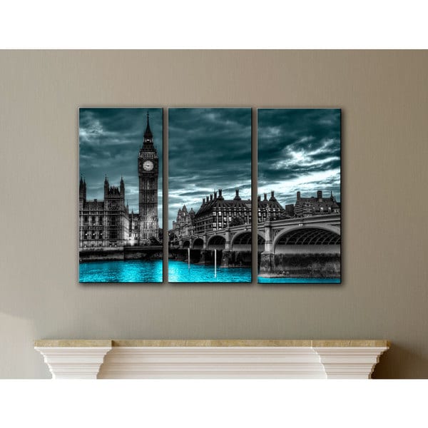 ArtWall Revolver Ocelot 'London' 3-piece Gallery-wrapped Canvas