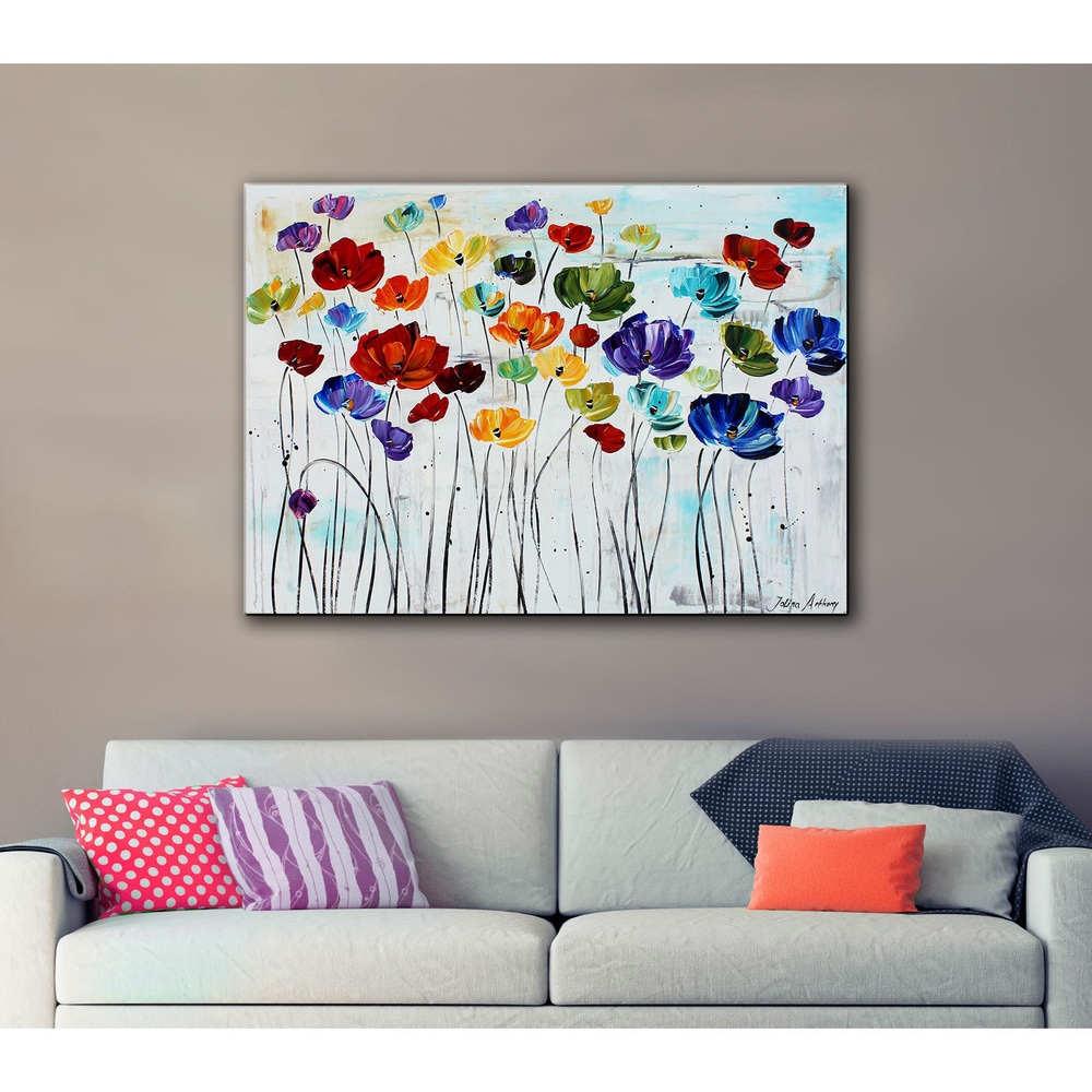  Ready2HangArt 'Painted Petals LV' Canvas Wall Art 30 Inches  High by 40 Inches Wide: Posters & Prints