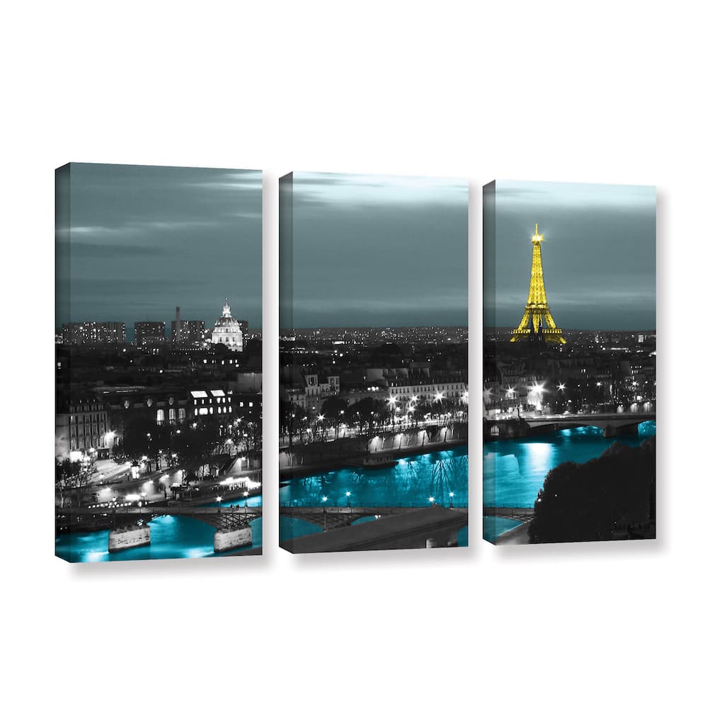 ArtWall Revolver Ocelot 'Paris' 3 piece Gallery-Wrapped Canvas