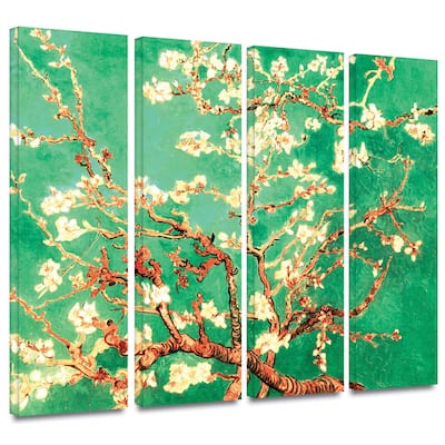 Art Wall Vincent van Gogh '4-Piece Almond Blossom-Interpretation in Emerald Green' gallery wrapped c