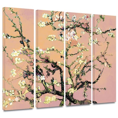 Art Wall Vincent van Gogh '4-Piece Almond Blossom-Interpretation in Eggshell Pink' gallery wrapped