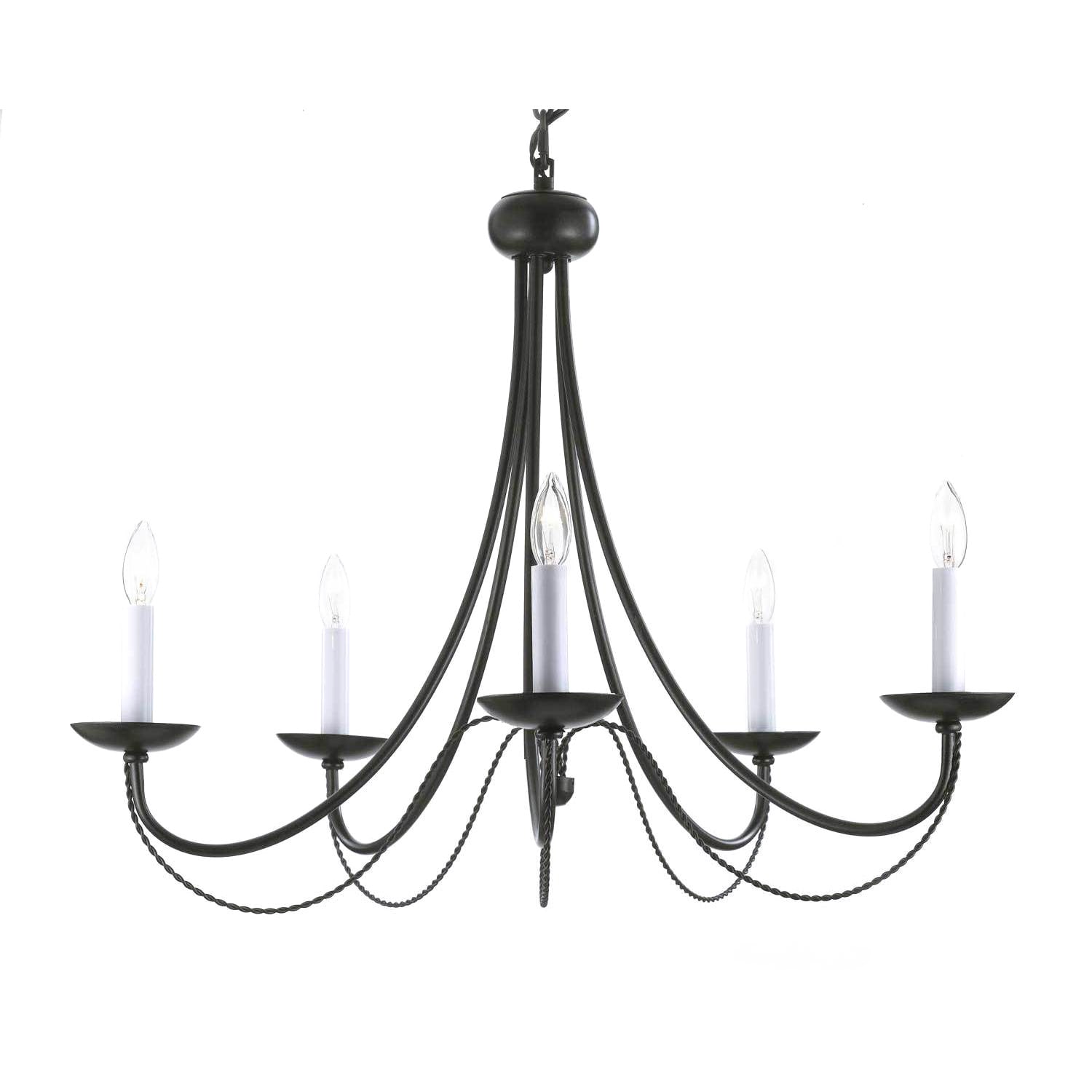 Gallery Versailles 5-light Black Wrought Iron Chandelier (403/5) - Chandeliers For Bedrooms by Overstock.com