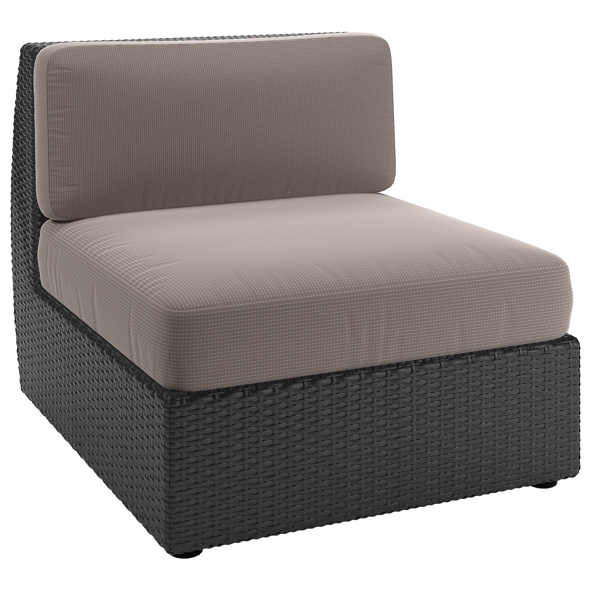 Corliving Seattle Textured Black Weave Patio Middle Seat