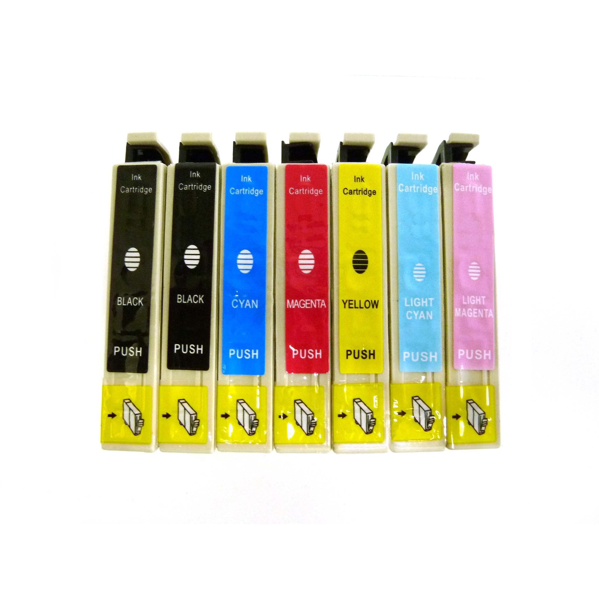 Compatible Epson 48 T048120, T048220, T048320, T048420, T048520, T048620 Ink Cartridges (pack Of 72k/1c/1m/1y/1lc/1lm) (Black , Cyan , Magenta , Yellow , Light Cyan , Light MagentaPrint yield at 5% coverage BlackYields up to 580 Pages; C,M,Y Yields up