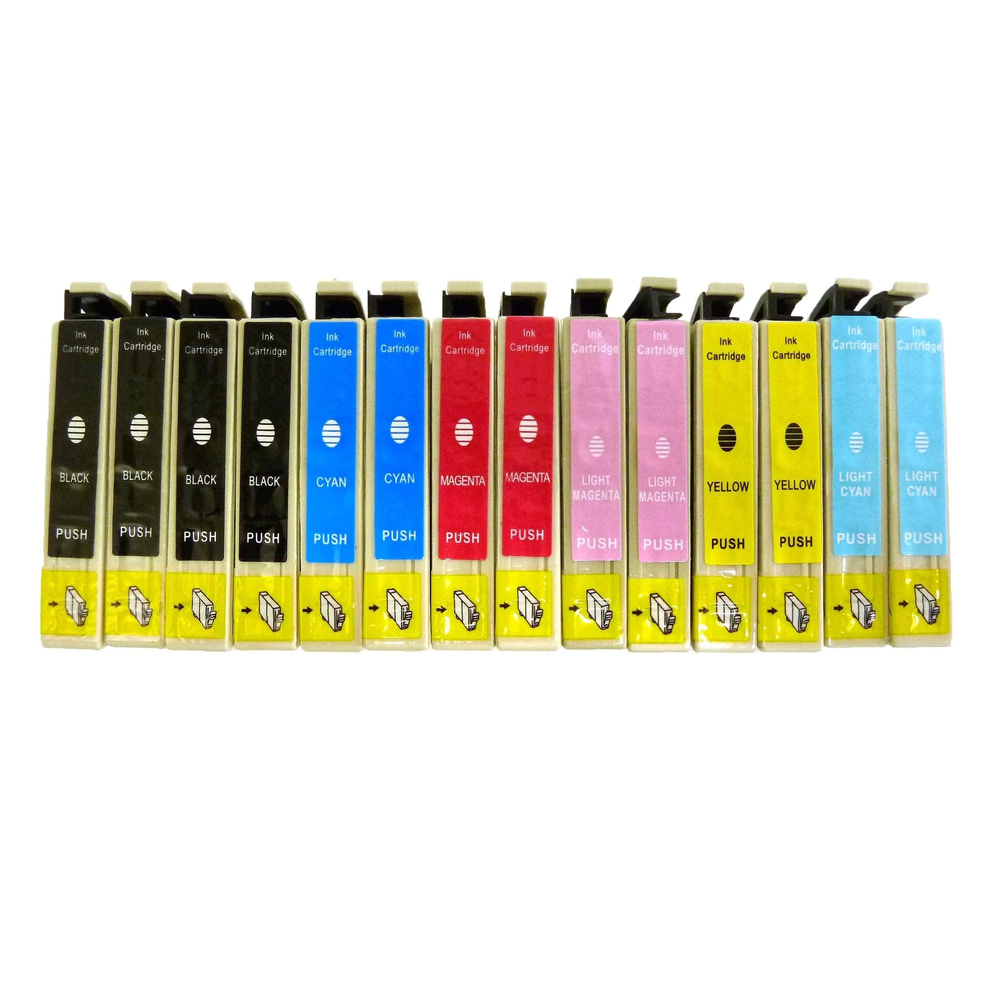 Compatible Epson 48 T048120, T048220, T048320, T048420, T048520, T048620 Ink Cartridges (pack Of 144k/2c/2m/2y/2lc/2lm) (Black , Cyan , Magenta , Yellow , Light Cyan , Light MagentaPrint yield at 5% coverage BlackYields up to 580 Pages; C,M,Y Yields u