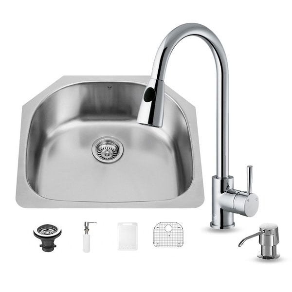 ... in One 24-inch Undermount Stainless Steel Kitchen Sink and Faucet Set