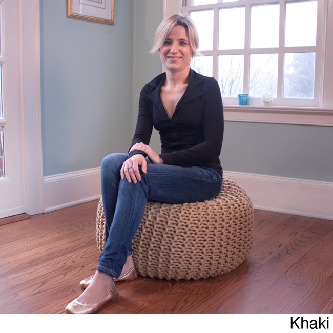 Hand knitted Pouf Bean Bag