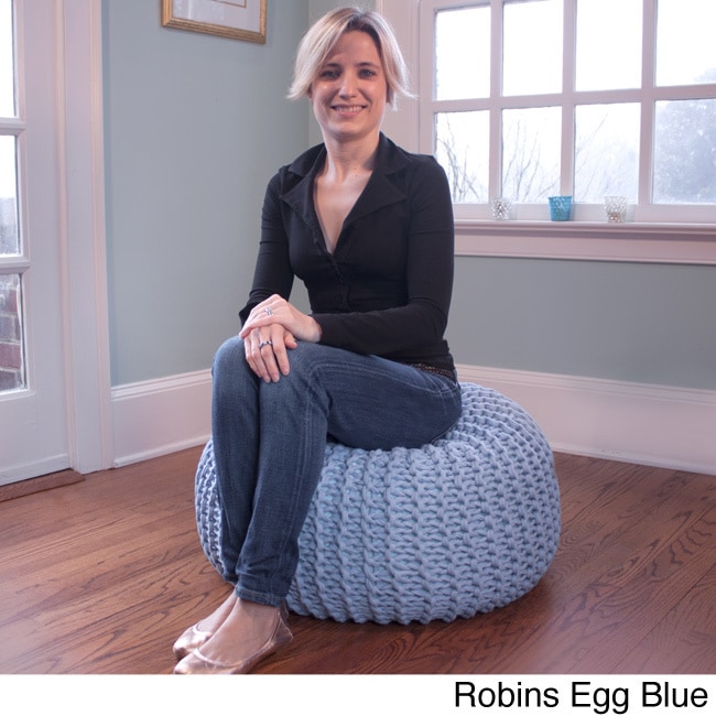 Hand knitted Pouf Bean Bag