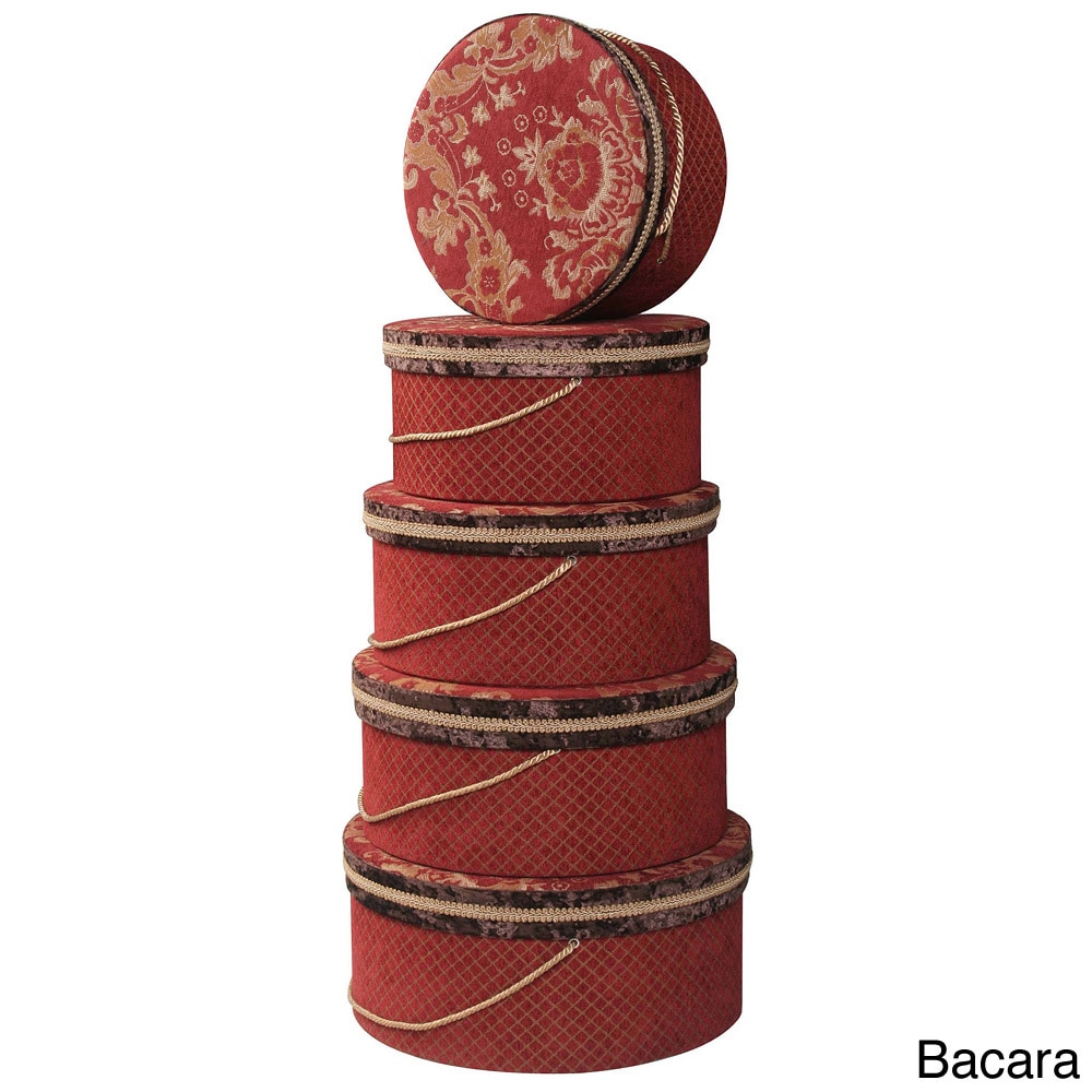 Decorative Round Fabric Box (set Of 5)